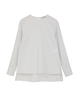 【DOMELLE/ドメル】COTTON TWILL/STRIPE BLOUSE