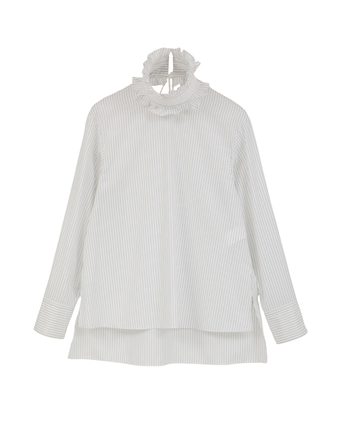 【DOMELLE/ドメル】COTTON TWILL/STRIPE BLOUSE 詳細画像 ストライプ 10
