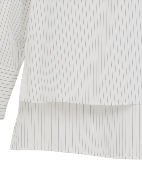 【DOMELLE/ドメル】COTTON TWILL/STRIPE BLOUSE 詳細画像 ストライプ 7