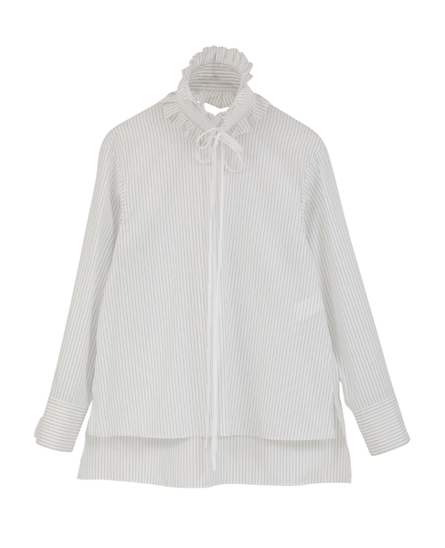 【DOMELLE/ドメル】COTTON TWILL/STRIPE BLOUSE 詳細画像 ストライプ 8