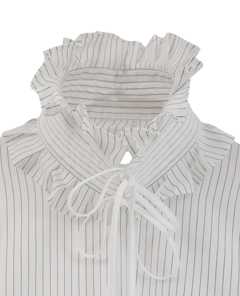 【DOMELLE/ドメル】COTTON TWILL/STRIPE BLOUSE 詳細画像 ストライプ 9