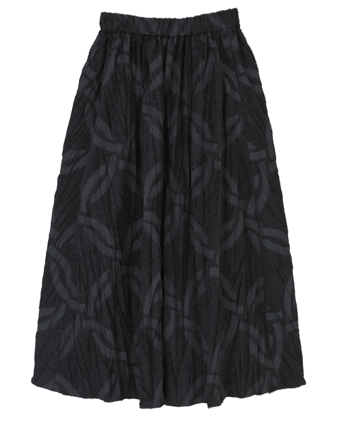 【DOMELLE/ドメル】PILE JAQUARD PLEATED SKIRT 詳細画像 ブラック 1