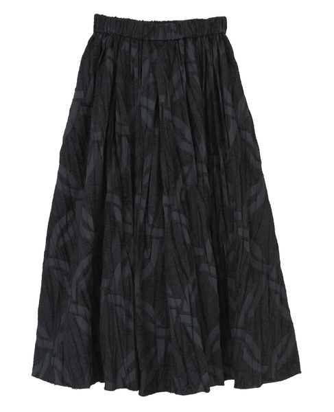 【DOMELLE/ドメル】PILE JAQUARD PLEATED SKIRT 詳細画像 ブラック 2