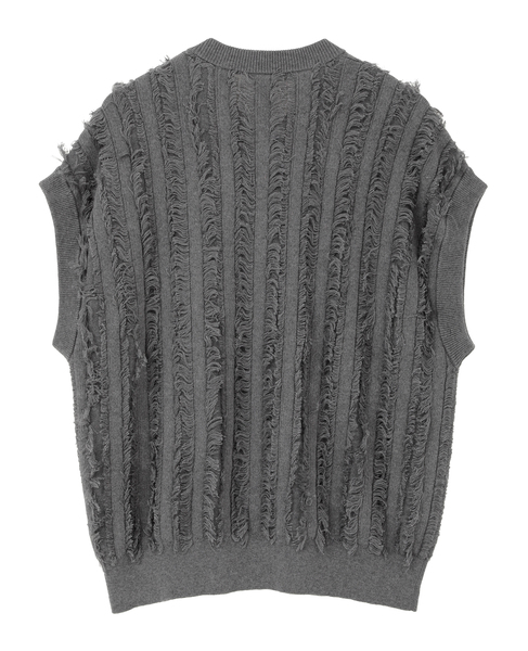 【DOMELLE/ドメル】COTTON CASHMERE KNIT VEST 詳細画像 グレー 2