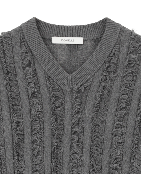 【DOMELLE/ドメル】COTTON CASHMERE KNIT VEST 詳細画像 グレー 3