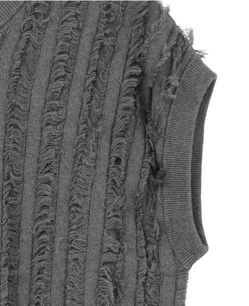 【DOMELLE/ドメル】COTTON CASHMERE KNIT VEST 詳細画像 グレー 4