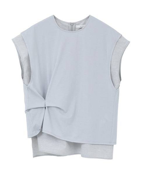 【DOMELLE/ドメル】COTTON*JERSEY LAYERED TOP 詳細画像 グレー 1