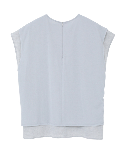 【DOMELLE/ドメル】COTTON*JERSEY LAYERED TOP 詳細画像 グレー 2