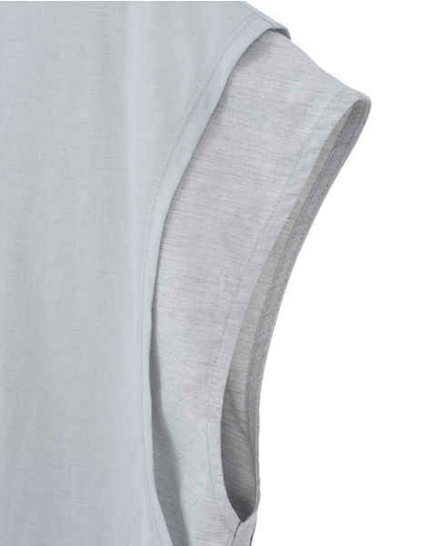 【DOMELLE/ドメル】COTTON*JERSEY LAYERED TOP 詳細画像 グレー 5