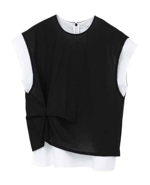 【DOMELLE/ドメル】COTTON*JERSEY LAYERED TOP 詳細画像 ブラック 1