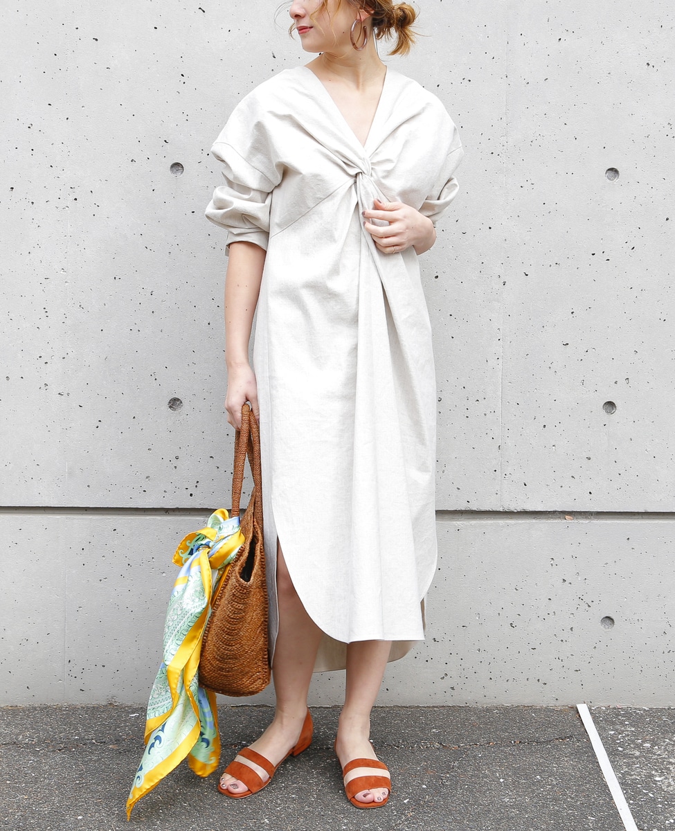 フロントねじりスタンドカラーワンピース 商品詳細 メルローズ公式通販 Melrose Store メルローズストア