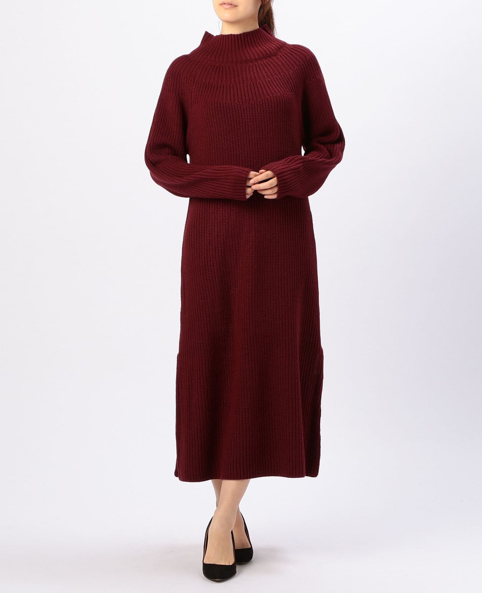 カシミヤライク片畦サイドスリットニットワンピース 商品詳細 メルローズ公式通販 Melrose Store メルローズストア