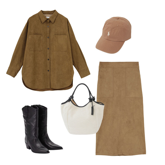 【Liesse】Suede two-piece set