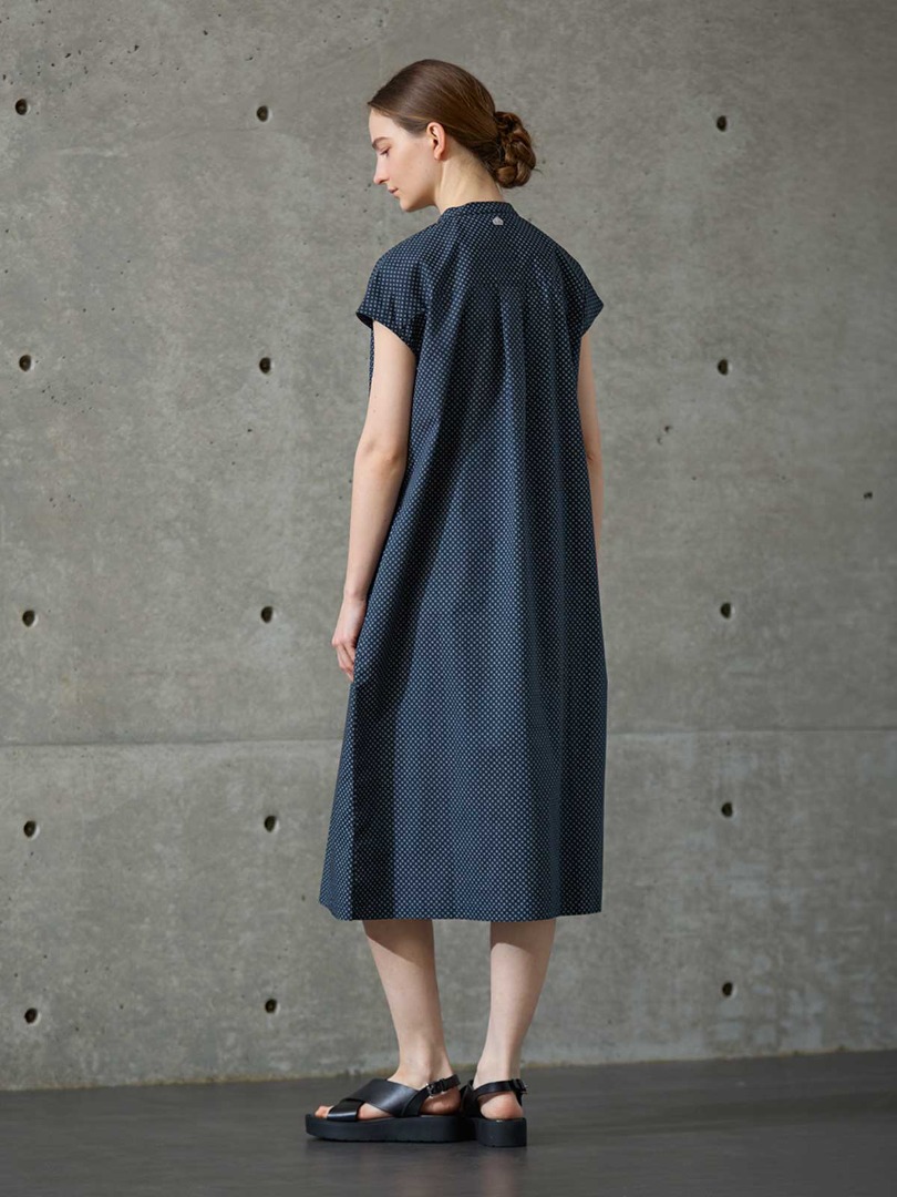 Band Collar Shirt Dress