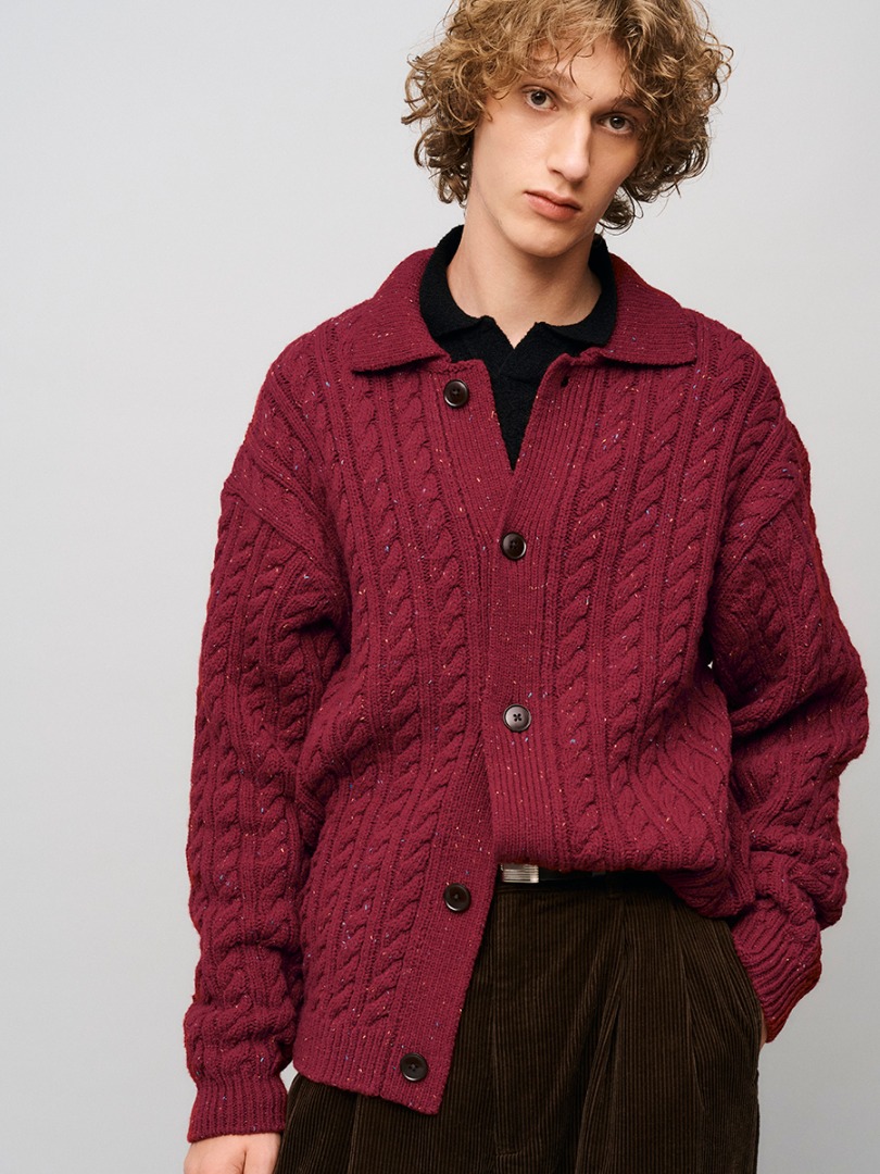 POLO COLLAR CARDIGAN