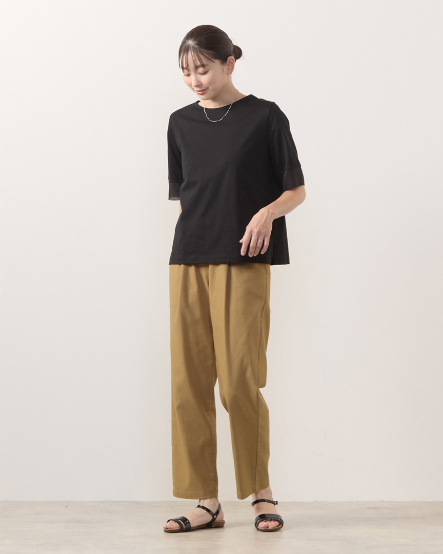 テーパードパンツダークブラウン