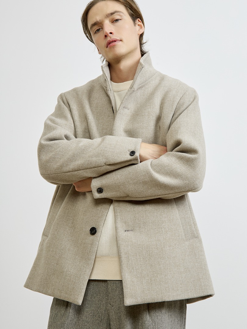 MEN'S MELROSE アヤメルトンスタンドハーフコート ディテール
