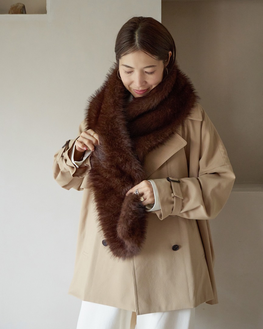 Fur Tippetコーディネートのバストアップ